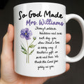 Personalized Birth Month Flowers Coffee Mug Gift for Teacher Edge-to-edge Mug GradoCreations