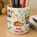 Personalized Leather Pen Holder with Custom Teacher Name Gift Pen Holders GradoCreations