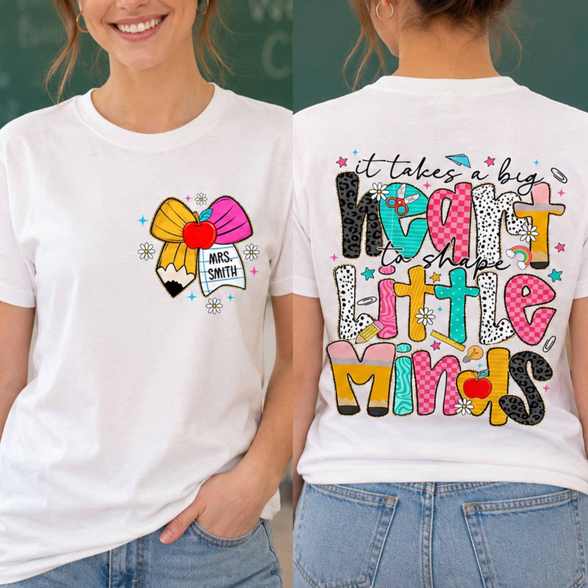 Personalized Teacher T-Shirt Custom Front Back Design Gift T-Shirt Font and Back GradoCreations