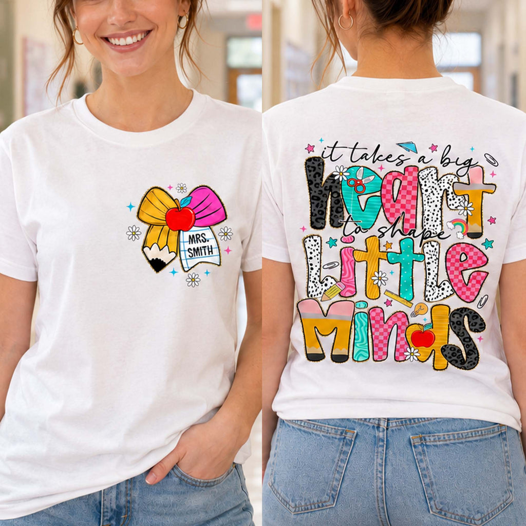 Personalized Teacher T-Shirt Custom Front Back Design Gift T-Shirt Font and Back GradoCreations