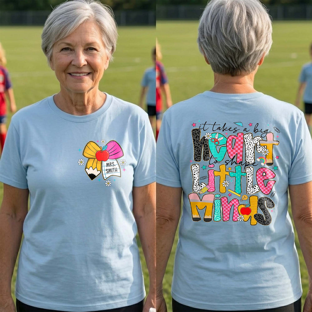 Personalized Teacher T-Shirt Custom Front Back Design Gift T-Shirt Font and Back GradoCreations