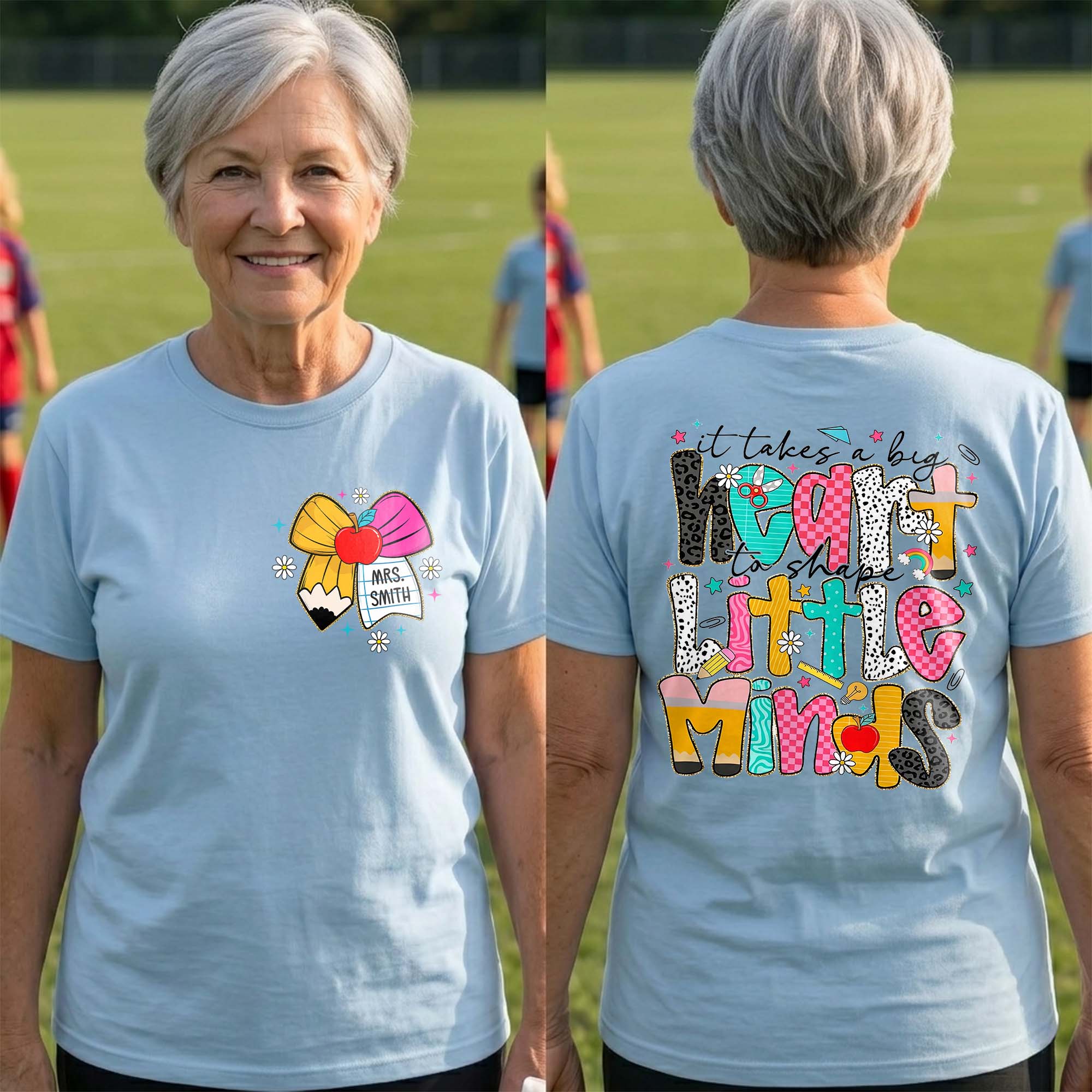 Personalized Teacher T-Shirt Custom Front Back Design Gift T-Shirt Font and Back GradoCreations