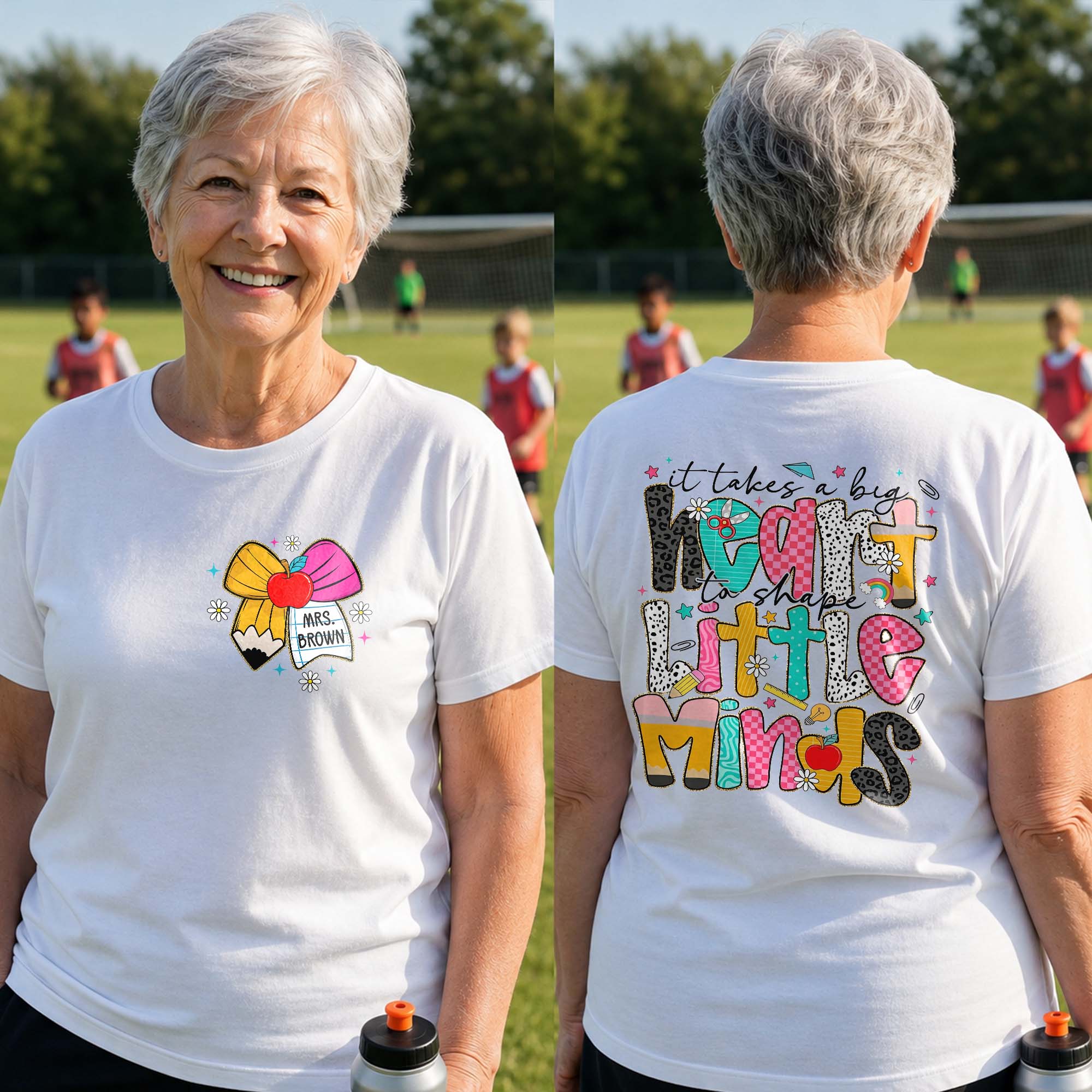 Personalized Teacher T-Shirt Custom Front Back Design Gift T-Shirt Font and Back GradoCreations
