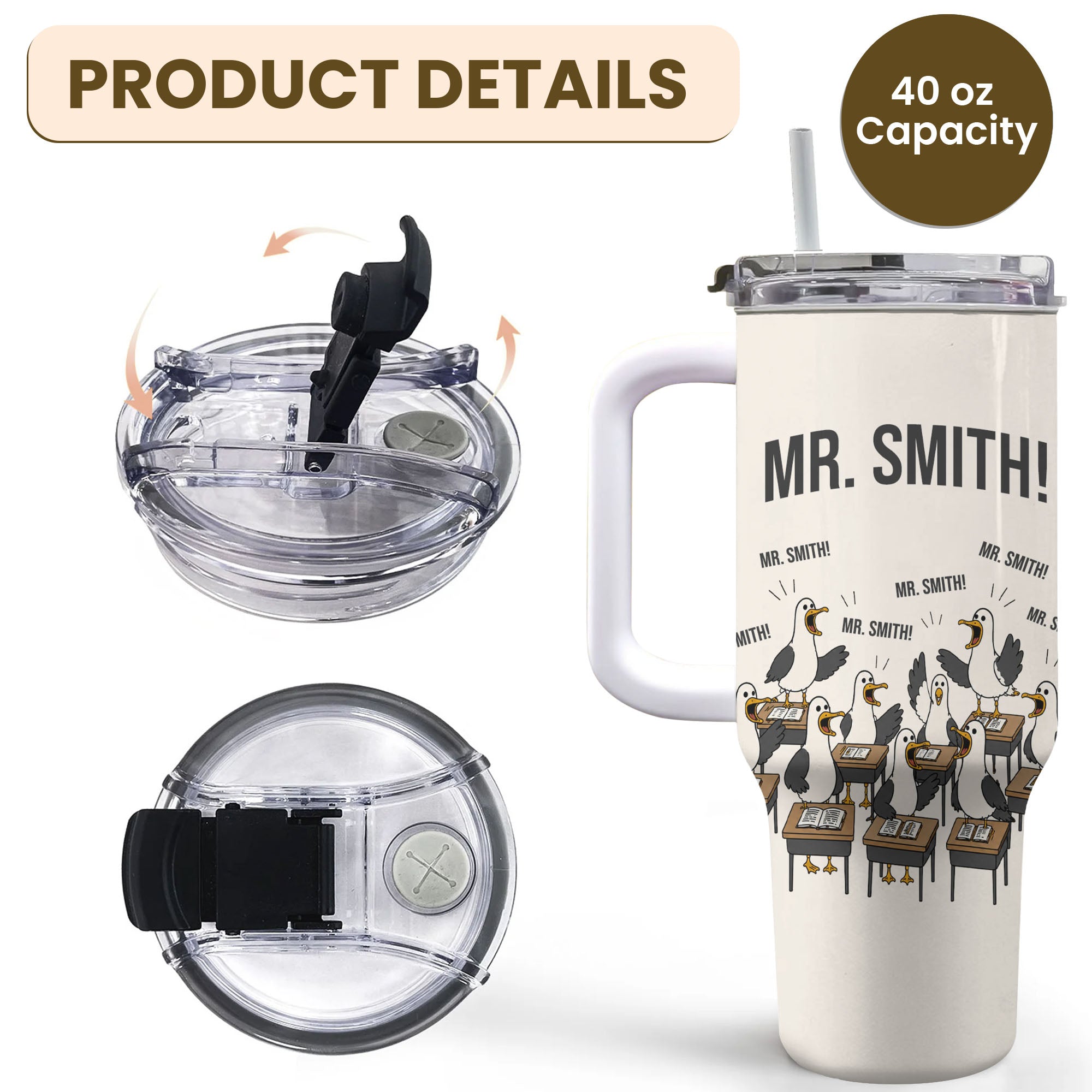 Personalized 40oz Tumbler Custom Name Teacher Gift Idea 40oz Tumbler GradoCreations