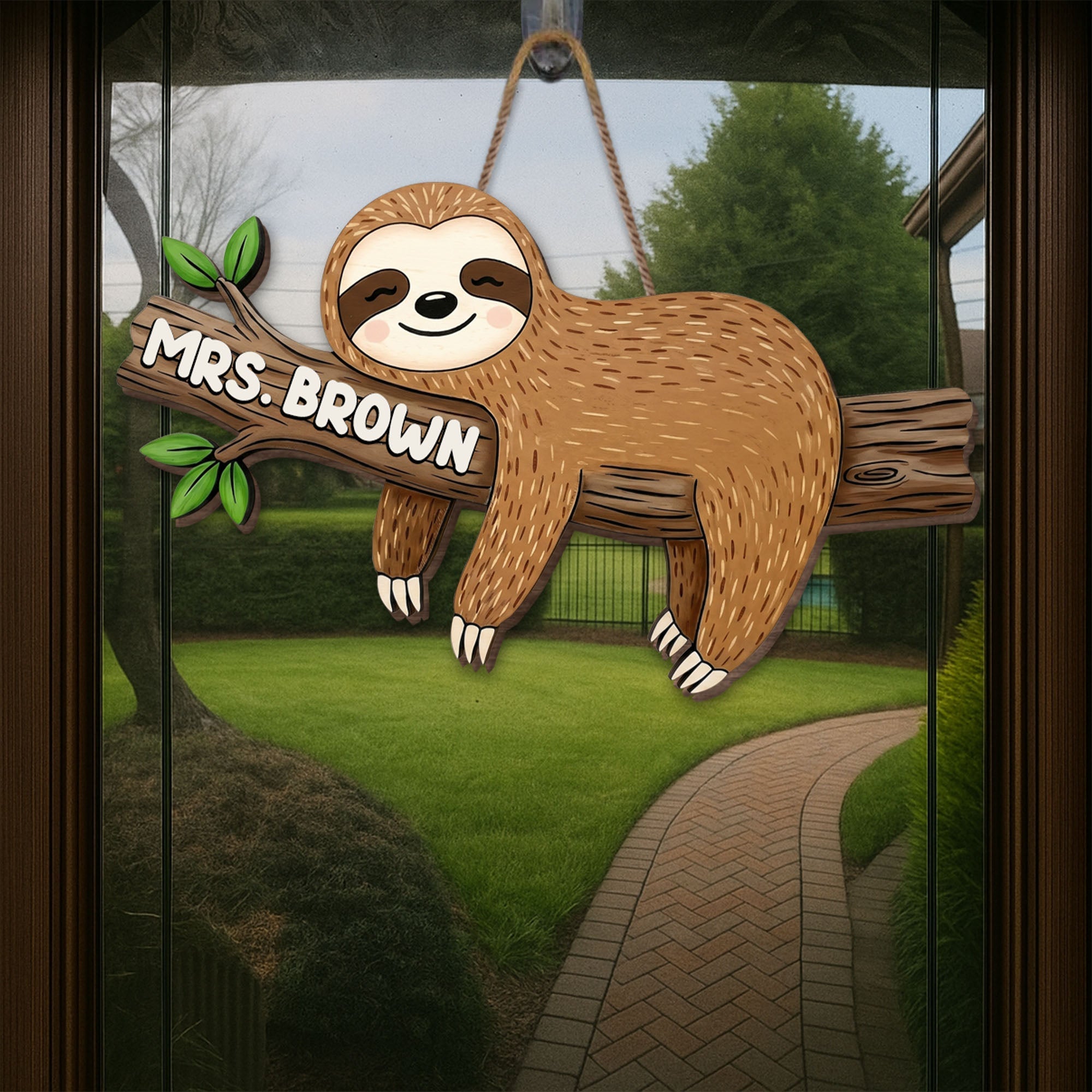 Personalized Sloth Wood Sign Custom Name Gift for Teacher Wood Sign GradoCreations
