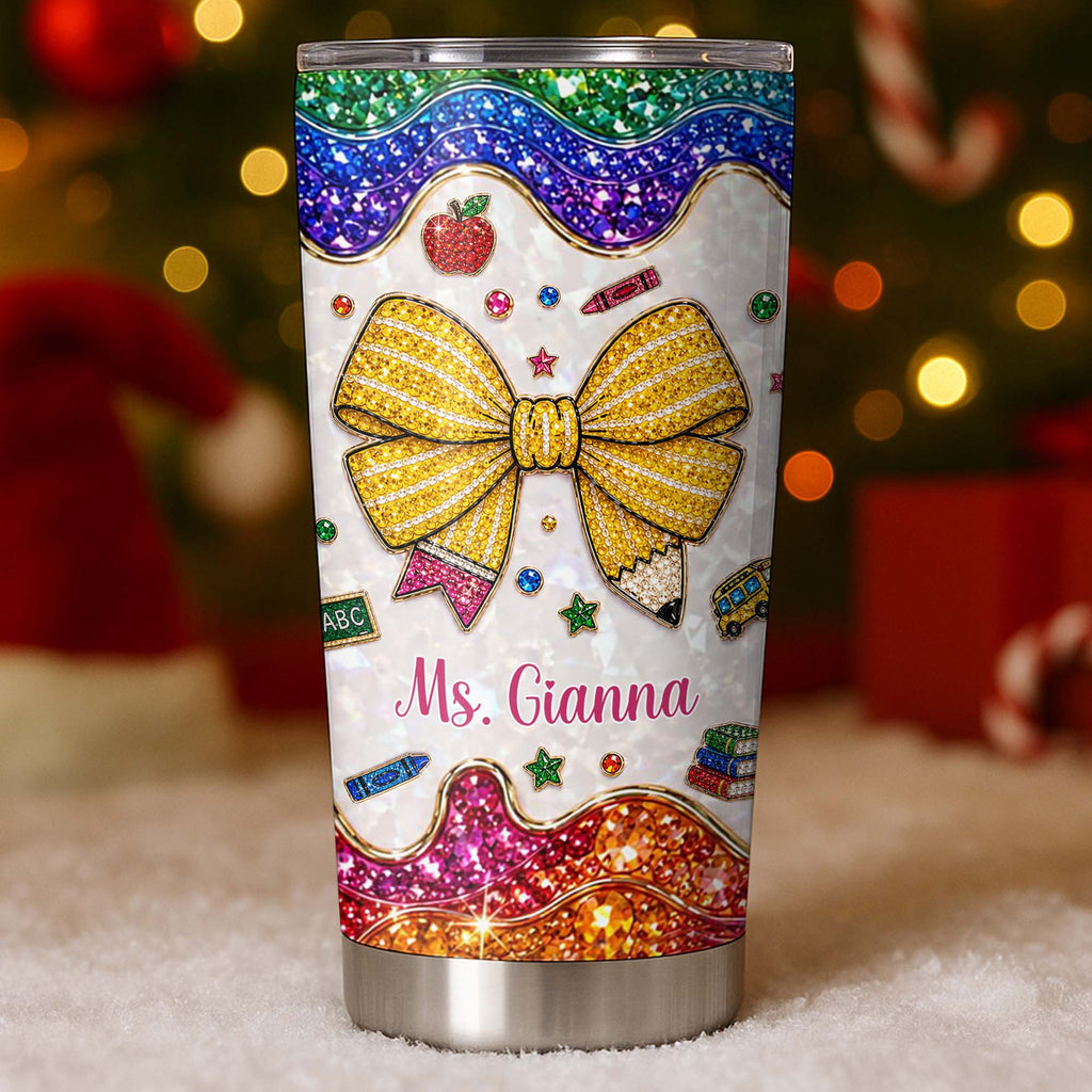 Personalized Stainless Steel Tumbler Custom Teacher Gift 20oz 30oz Tumbler GradoCreations