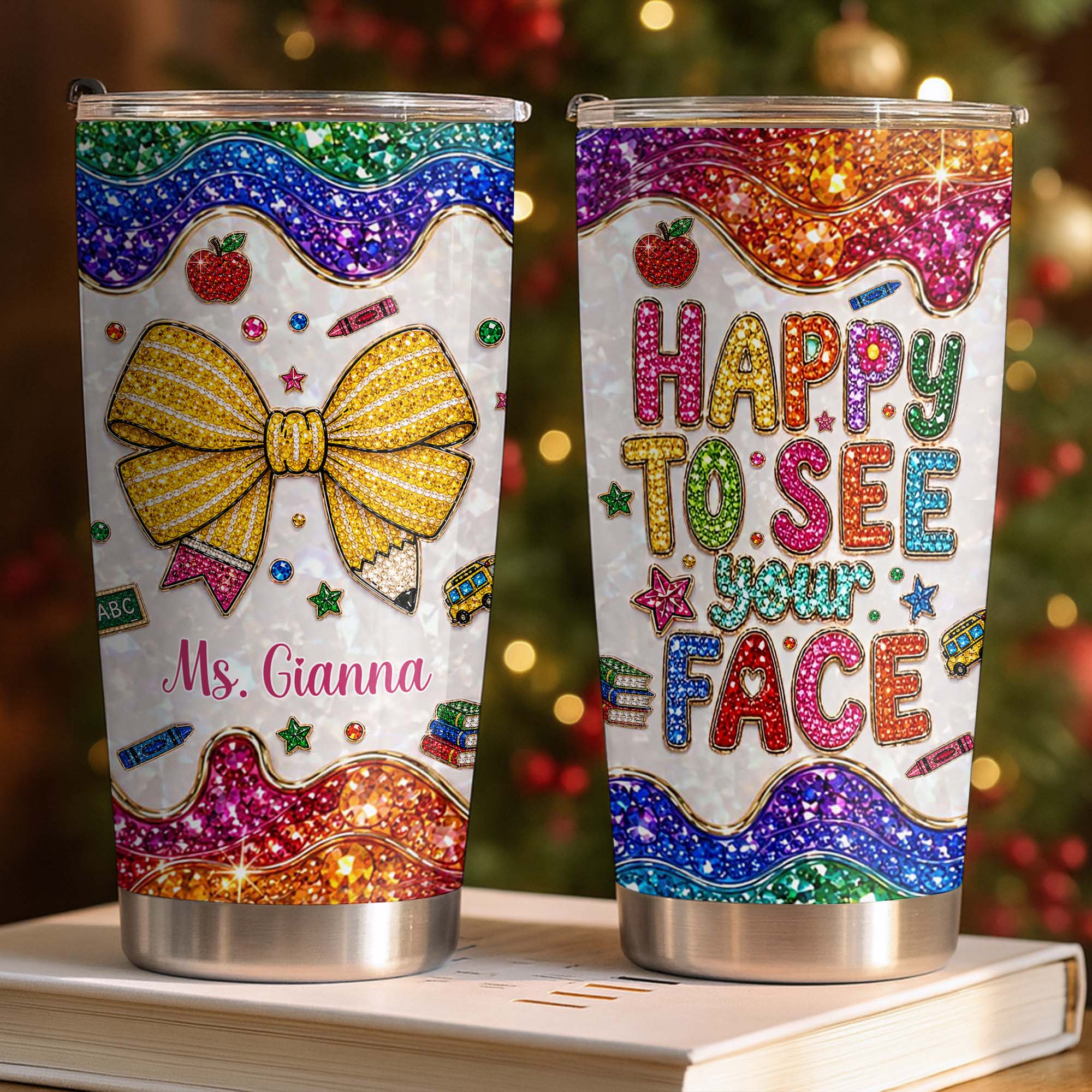 Personalized Stainless Steel Tumbler Custom Teacher Gift 20oz 30oz Tumbler GradoCreations