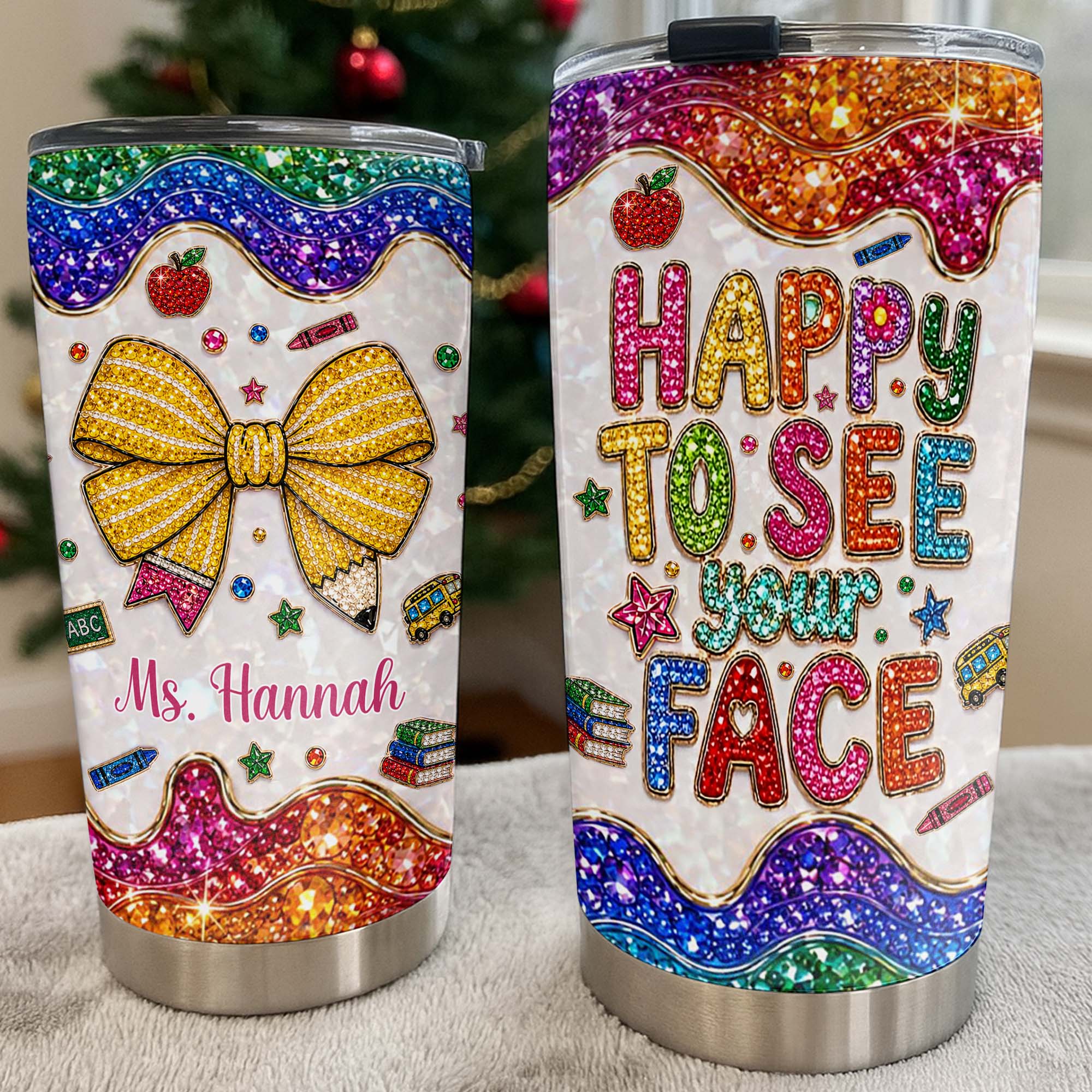 Personalized Stainless Steel Tumbler Custom Teacher Gift 20oz 30oz Tumbler GradoCreations