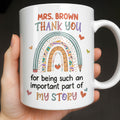 Personalized Rainbow Pencil Coffee Mug Custom Gift for Teacher Edge-to-edge Mug GradoCreations