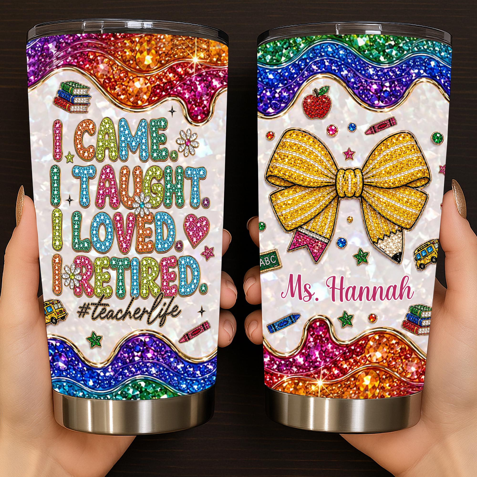 Personalized Teacher Tumbler Custom Name Gift 20oz 30oz Tumbler GradoCreations
