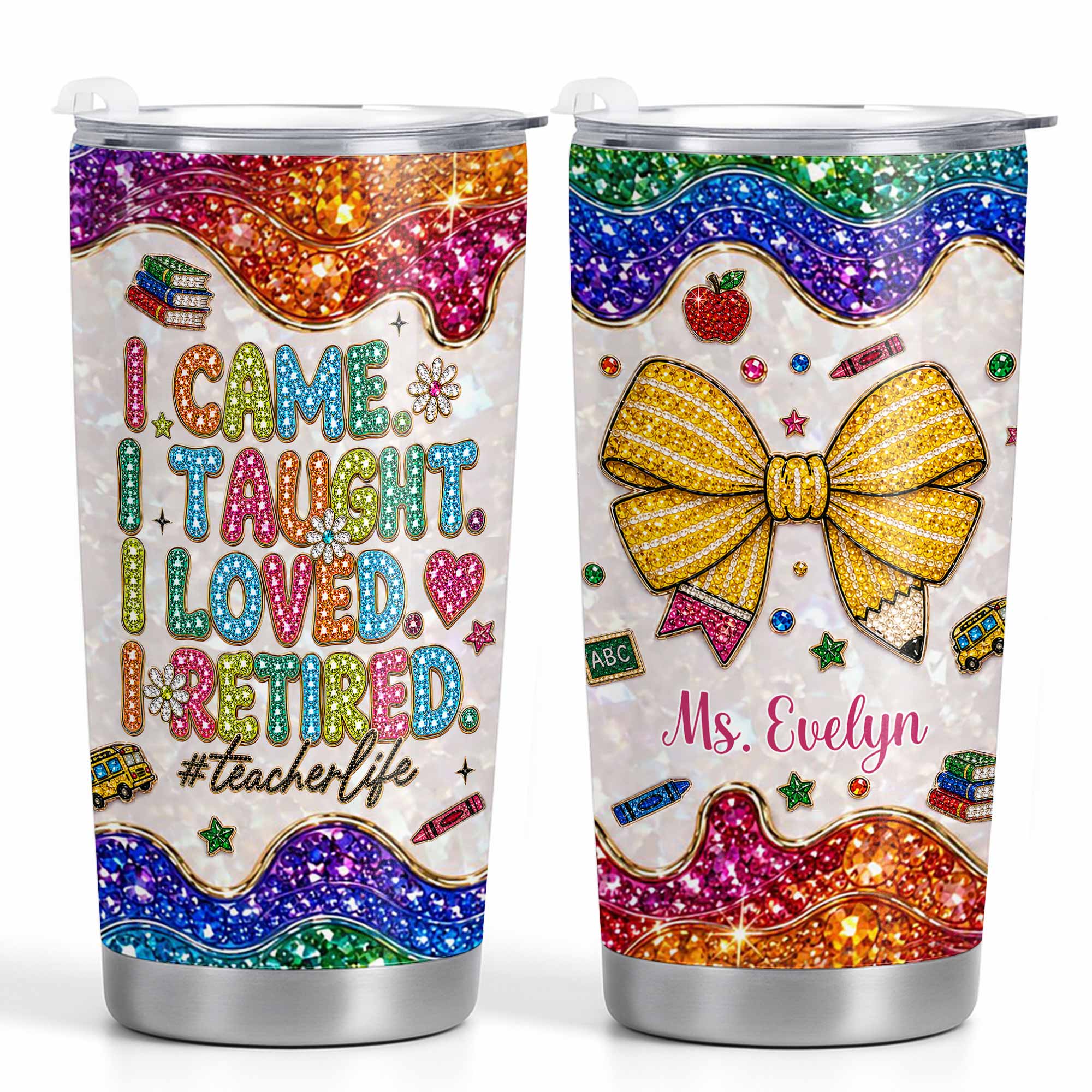 Personalized Teacher Tumbler Custom Name Gift 20oz 30oz Tumbler GradoCreations
