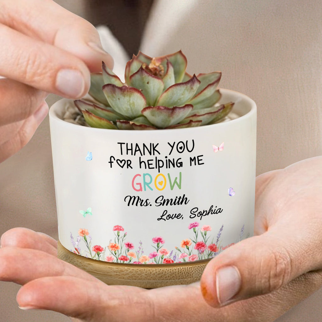 Personalized Ceramic Plant Pot Custom Gift for Teacher Ceramic Plant Pot GradoCreations
