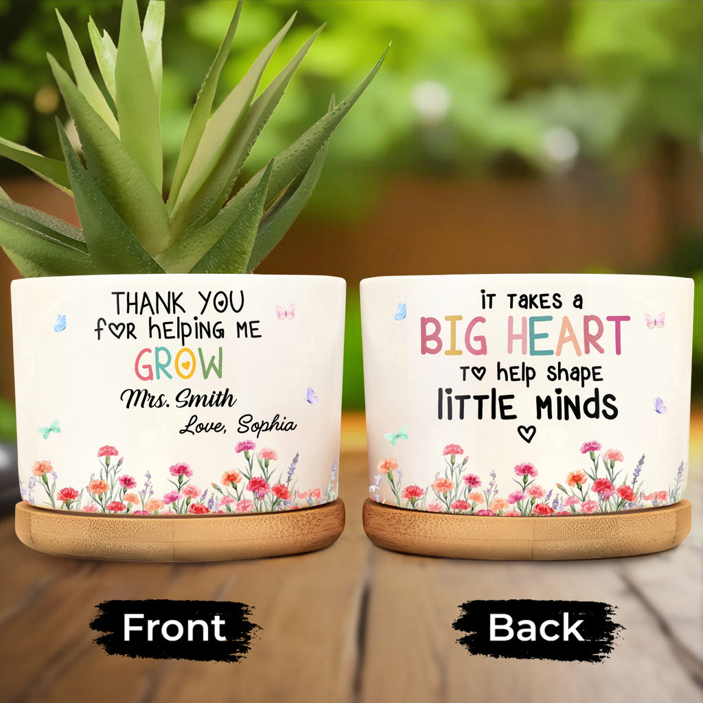 Personalized Ceramic Plant Pot Custom Gift for Teacher Ceramic Plant Pot GradoCreations