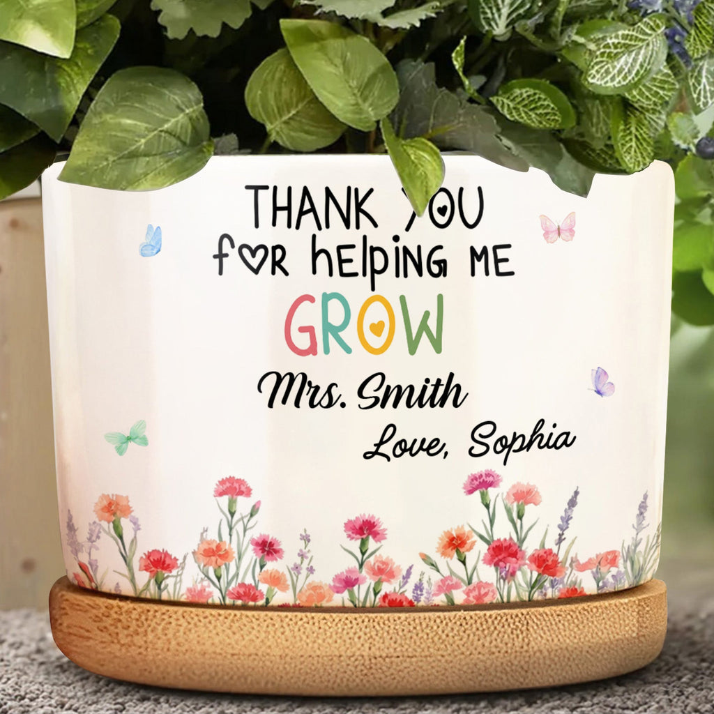 Personalized Ceramic Plant Pot Custom Gift for Teacher Ceramic Plant Pot GradoCreations