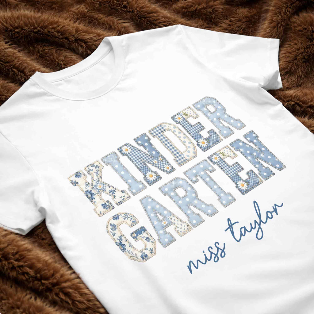 Personalized Patchwork Floral T-shirt & Hoodie for Teachers Shirt GradoCreations