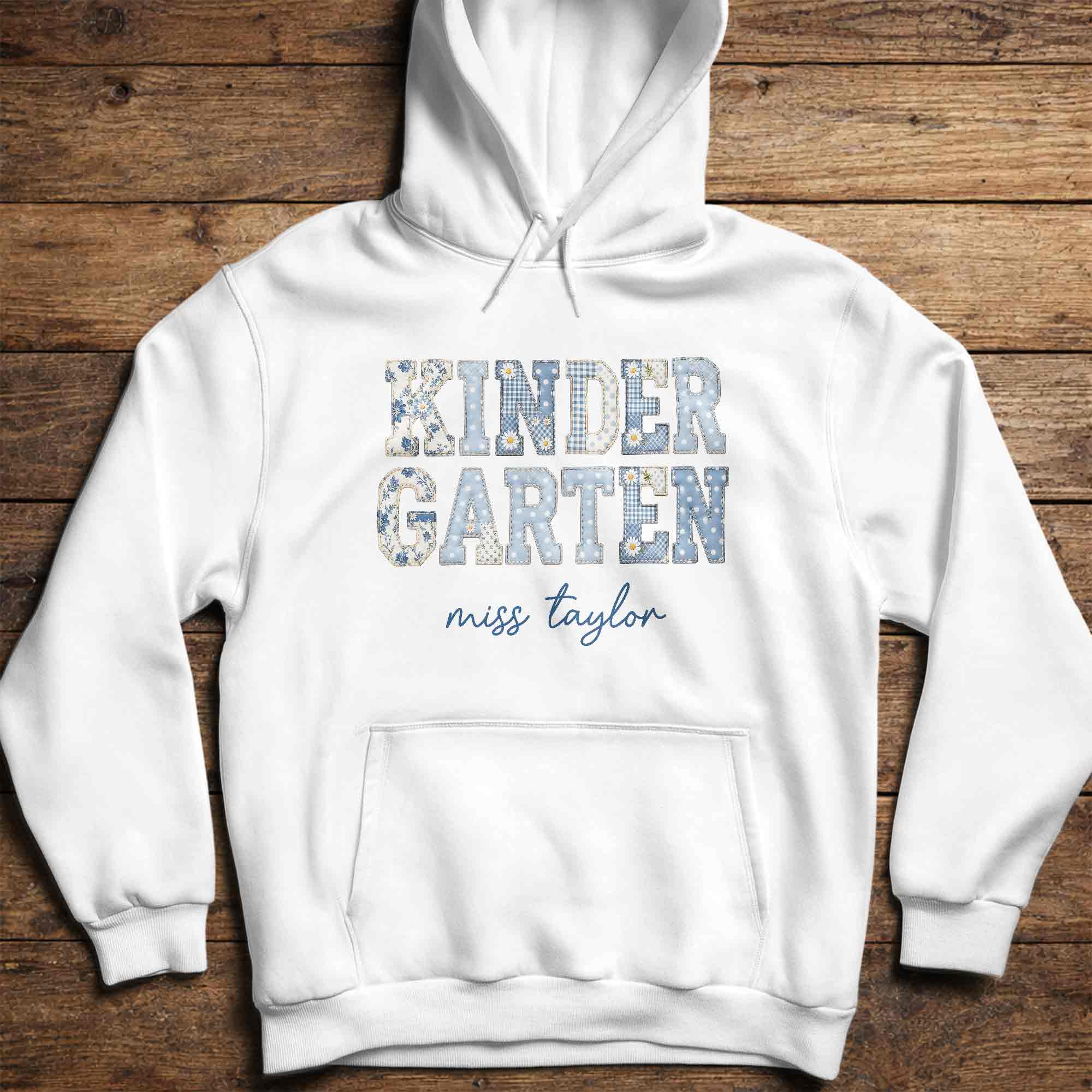 Personalized Patchwork Floral T-shirt & Hoodie for Teachers Shirt GradoCreations