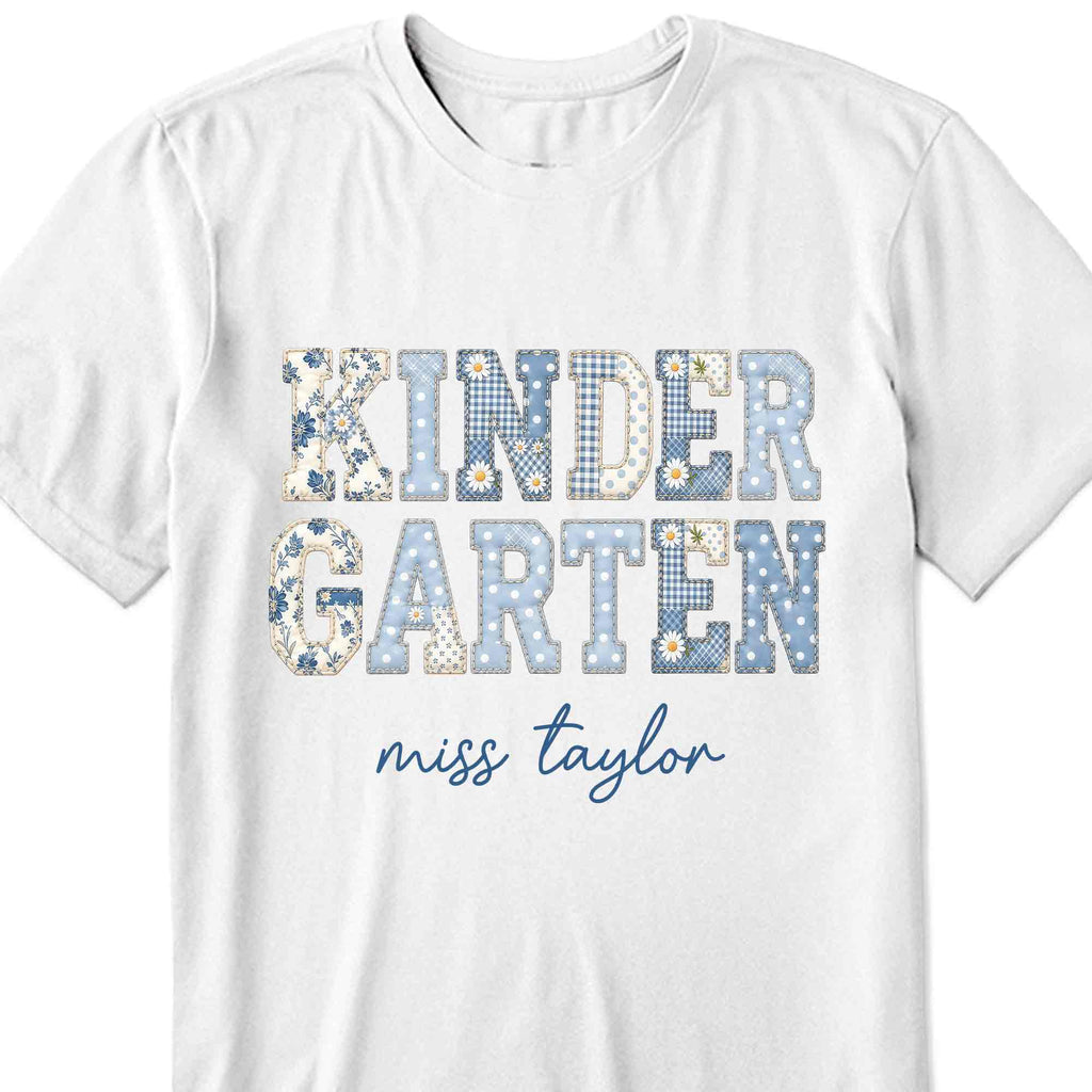 Personalized Patchwork Floral T-shirt & Hoodie for Teachers Shirt GradoCreations
