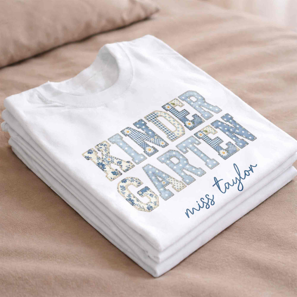 Personalized Patchwork Floral T-shirt & Hoodie for Teachers Shirt GradoCreations