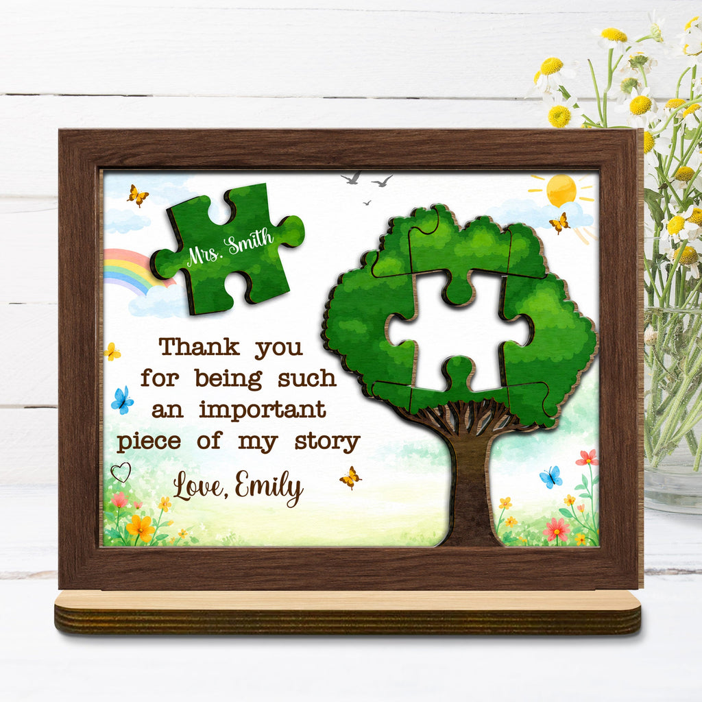 Personalized 2-Layer Wood Plaque Custom Message Gift for Teacher Wood Plaque GradoCreations