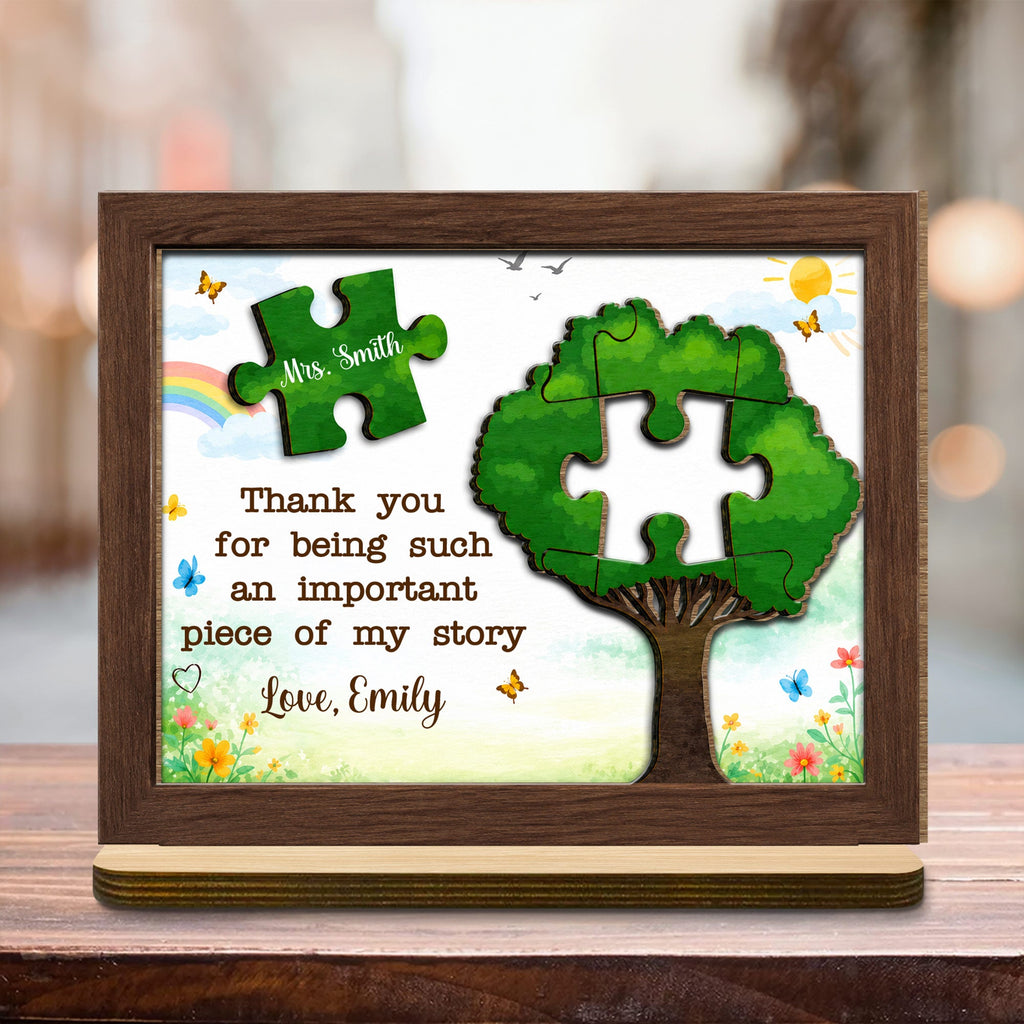 Personalized 2-Layer Wood Plaque Custom Message Gift for Teacher Wood Plaque GradoCreations