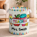 Personalized Teacher Storage Basket with Apple & Coffee Cup Gift Basket GradoCreations