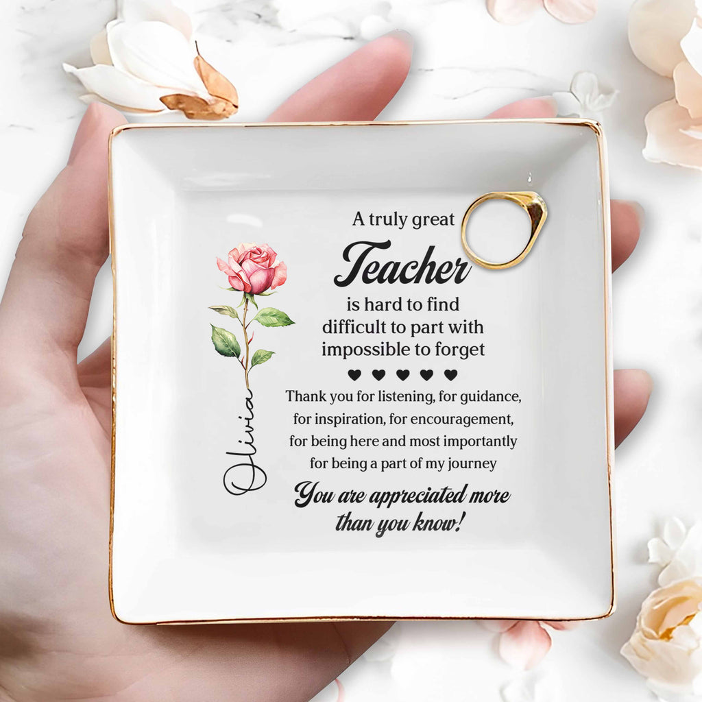 Personalized Ceramic Jewelry Dish Custom Teacher Gift Idea Jewelry Dish GradoCreations