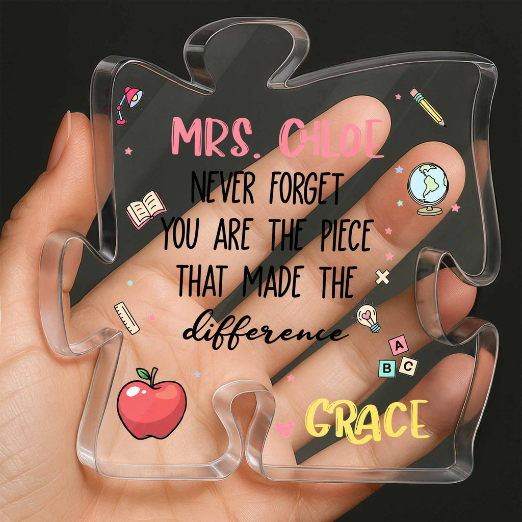 Personalized Puzzle Acrylic Plaque Custom Teacher Gift Idea Puzzle Acrylic Plaque GradoCreations