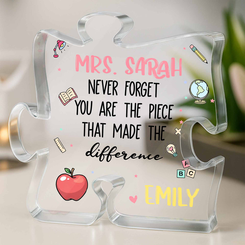 Personalized Puzzle Acrylic Plaque Custom Teacher Gift Idea Puzzle Acrylic Plaque GradoCreations