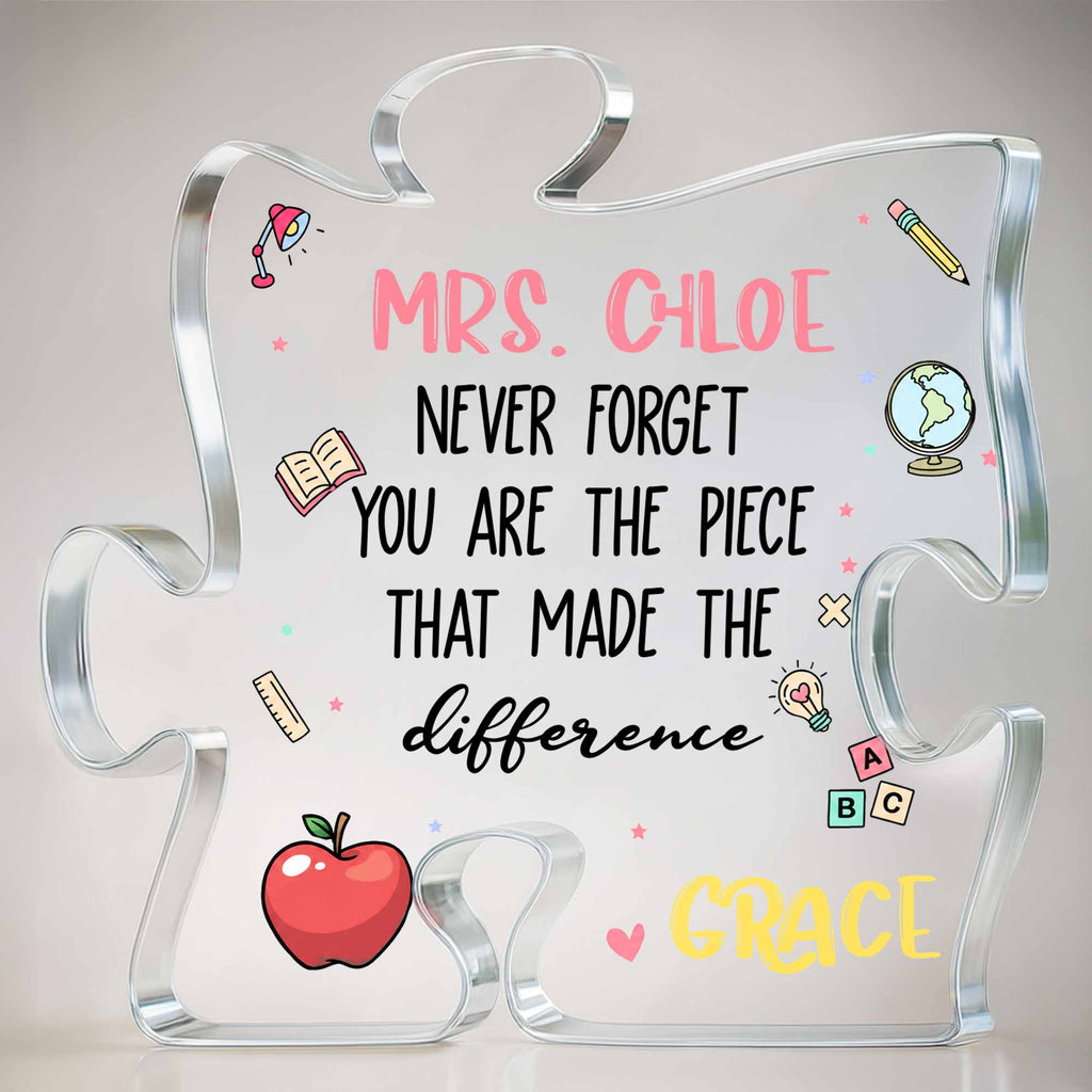 Personalized Puzzle Acrylic Plaque Custom Teacher Gift Idea Puzzle Acrylic Plaque GradoCreations