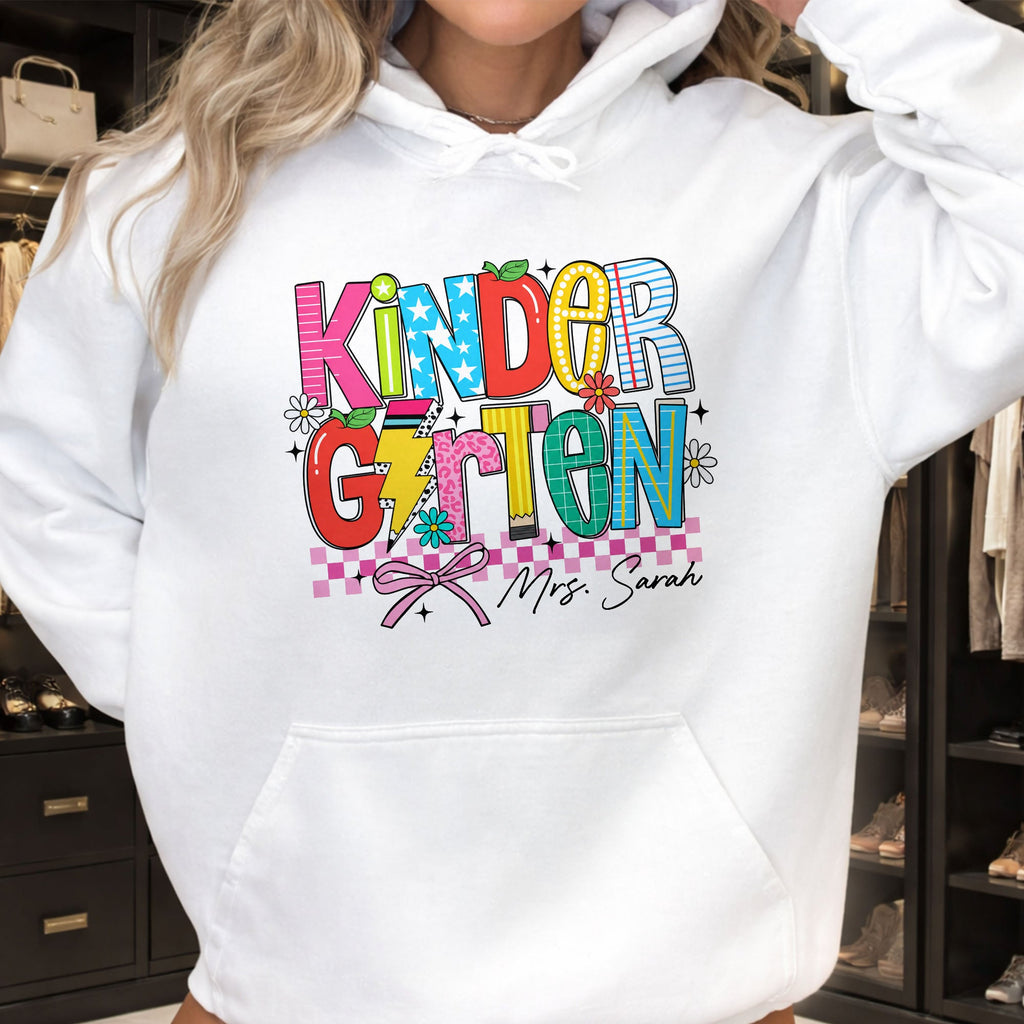 Personalized Teacher T-Shirt Custom Name Gift for Kindergarten Shirt GradoCreations