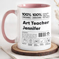 Personalized Accent Mug Custom Art Teacher Gift Ceramic