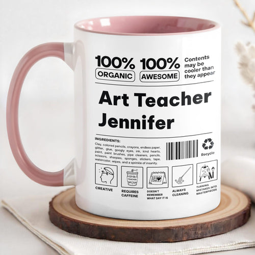 Personalized Accent Mug Custom Art Teacher Gift Ceramic Accent Mug GradoCreations