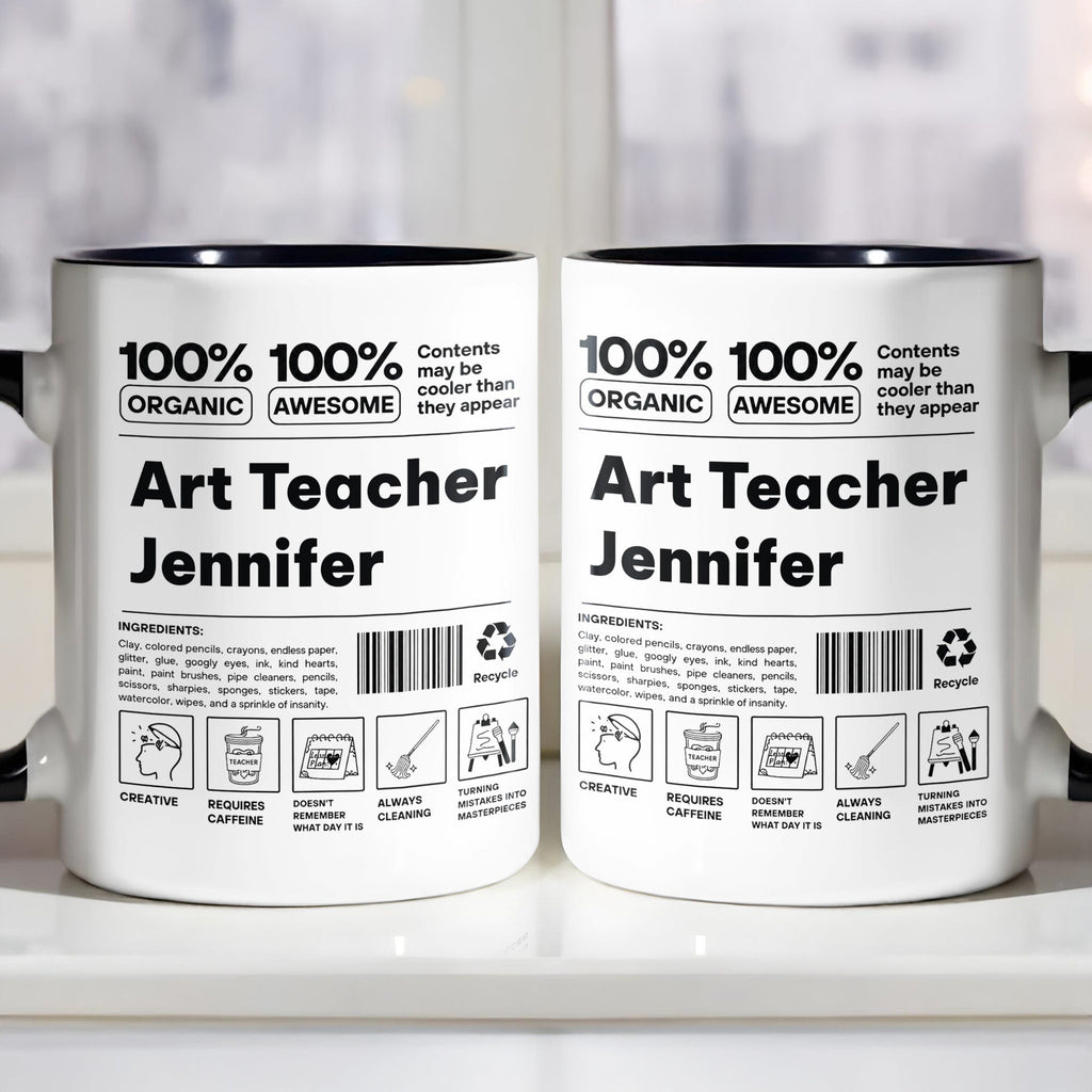 Personalized Accent Mug Custom Art Teacher Gift Ceramic