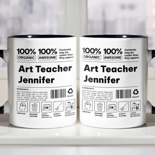 Personalized Accent Mug Custom Art Teacher Gift Ceramic Accent Mug GradoCreations