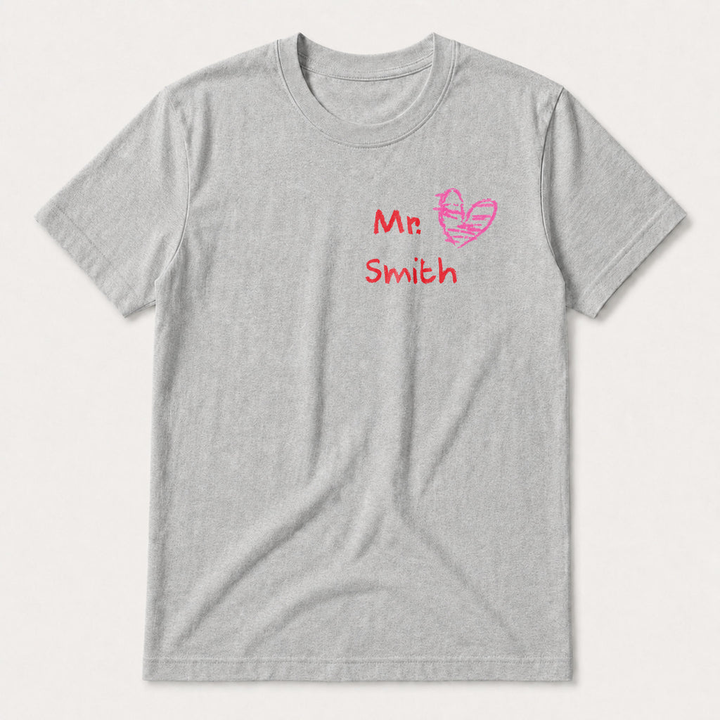 Personalized Teacher T-Shirt Gift Custom Crayon Design T-Shirt Font and Back GradoCreations