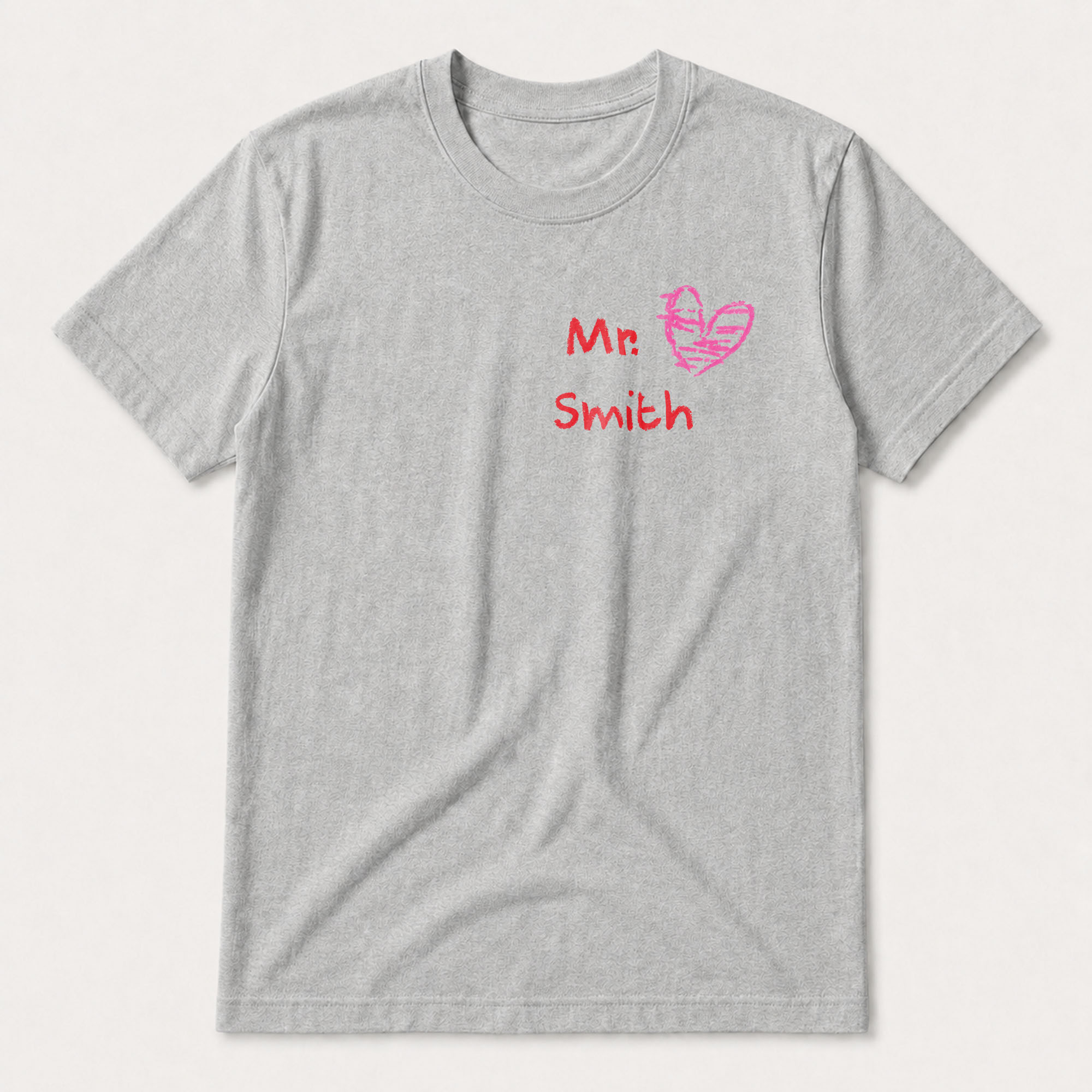 Personalized Teacher T-Shirt Gift Custom Crayon Design T-Shirt Font and Back GradoCreations