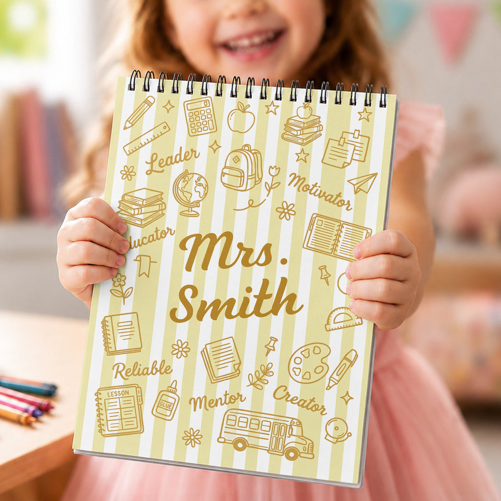 Personalized Sketch Book Custom Cover Gift for Teachers Sketch Book GradoCreations