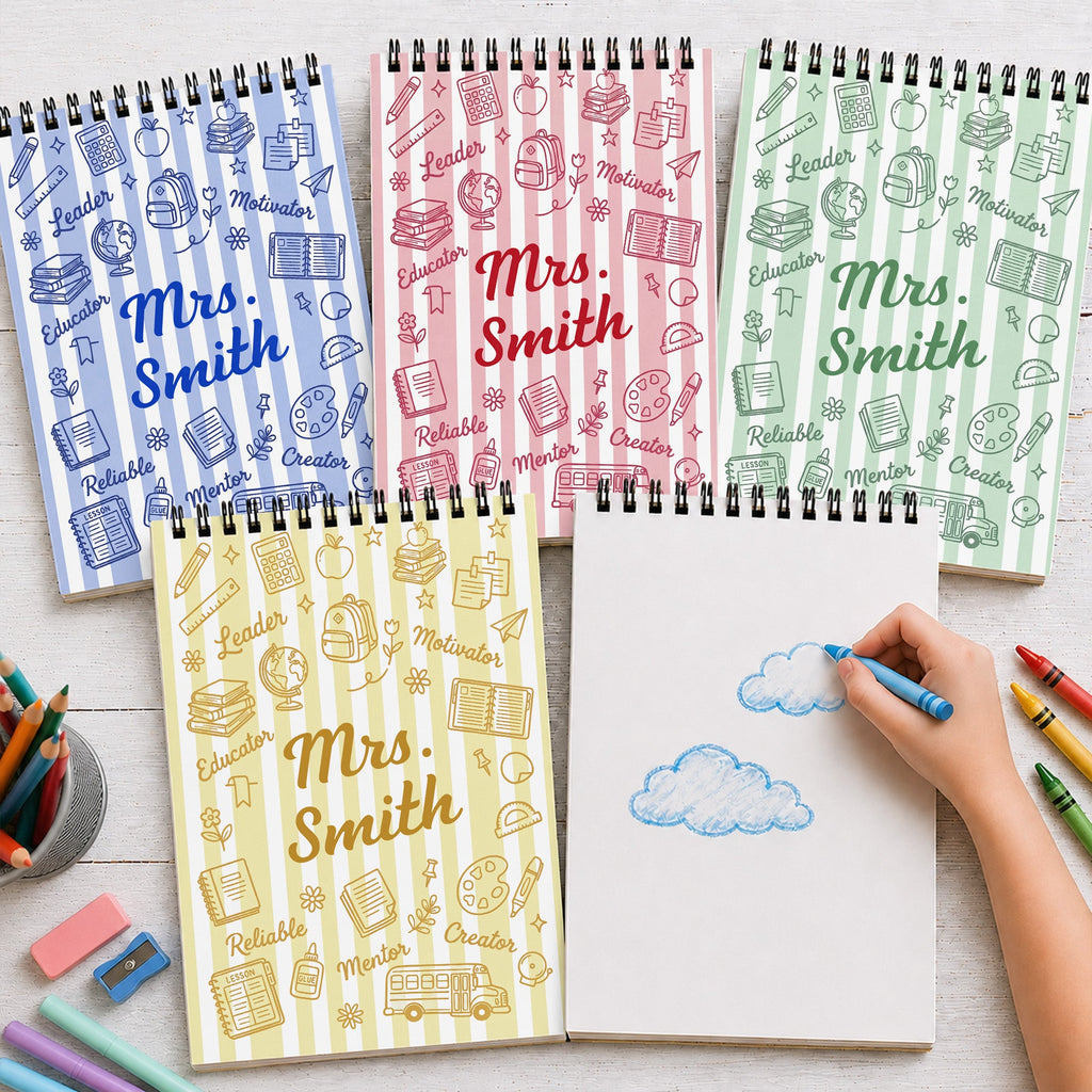 Personalized Sketch Book Custom Cover Gift for Teachers Sketch Book GradoCreations