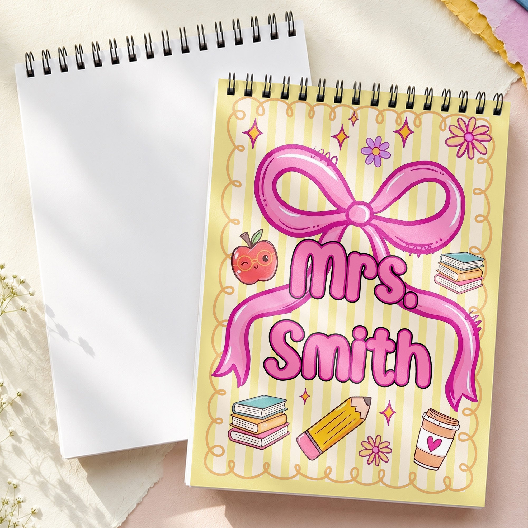 Personalized Sketch Book Custom Name Art Gift for Teacher Sketch Book GradoCreations