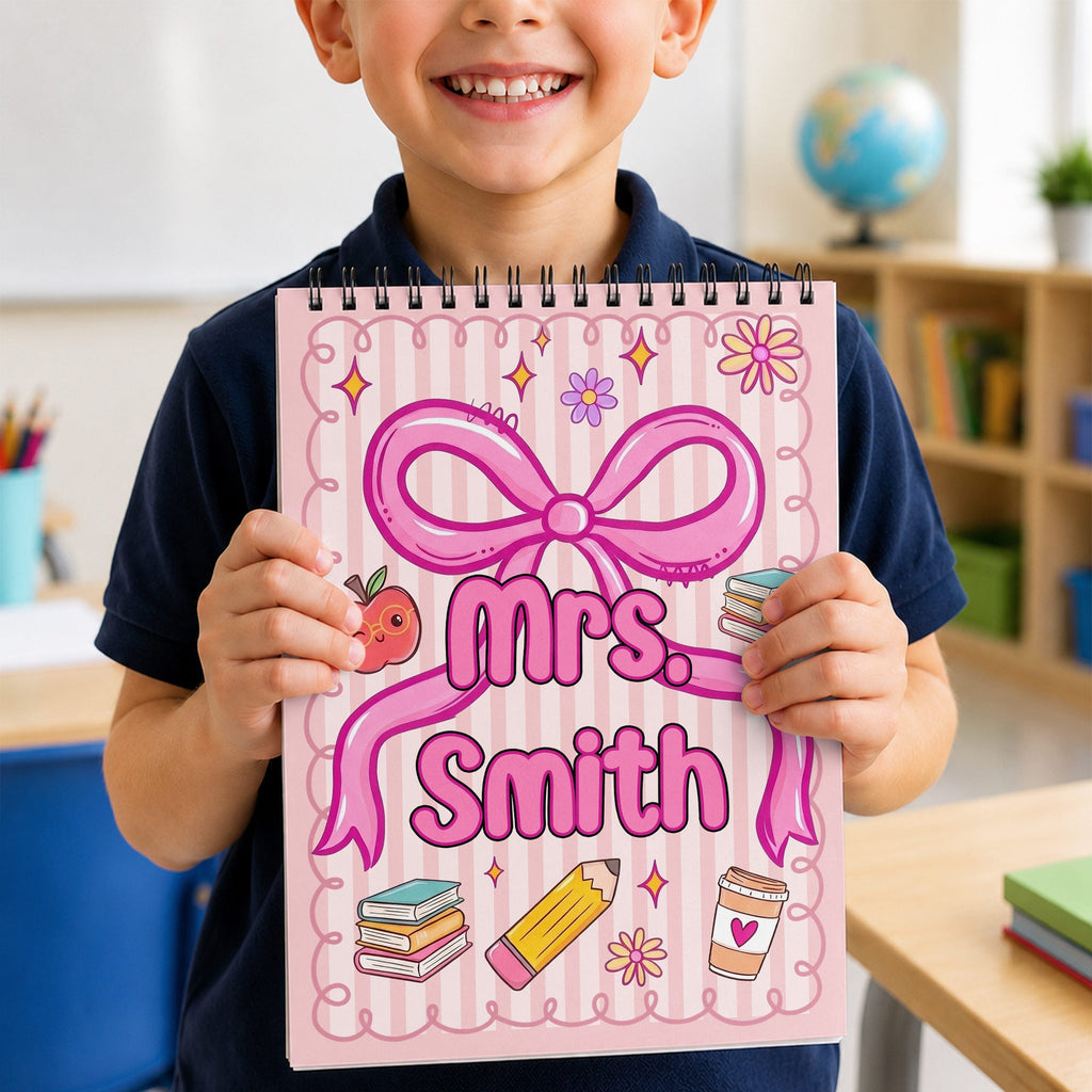 Personalized Sketch Book Custom Name Art Gift for Teacher Sketch Book GradoCreations