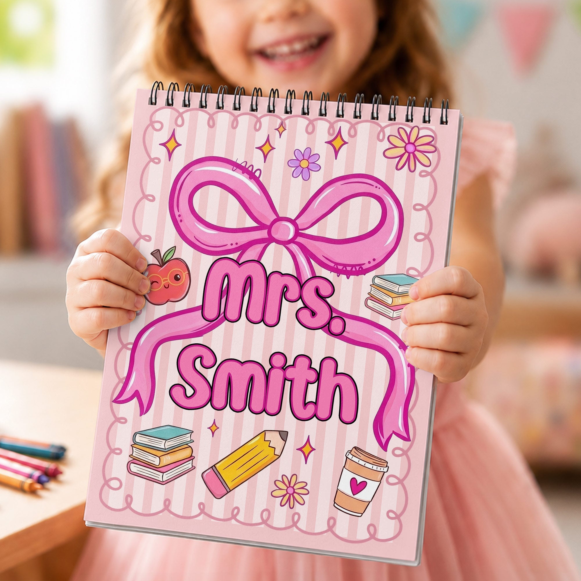 Personalized Sketch Book Custom Name Art Gift for Teacher Sketch Book GradoCreations
