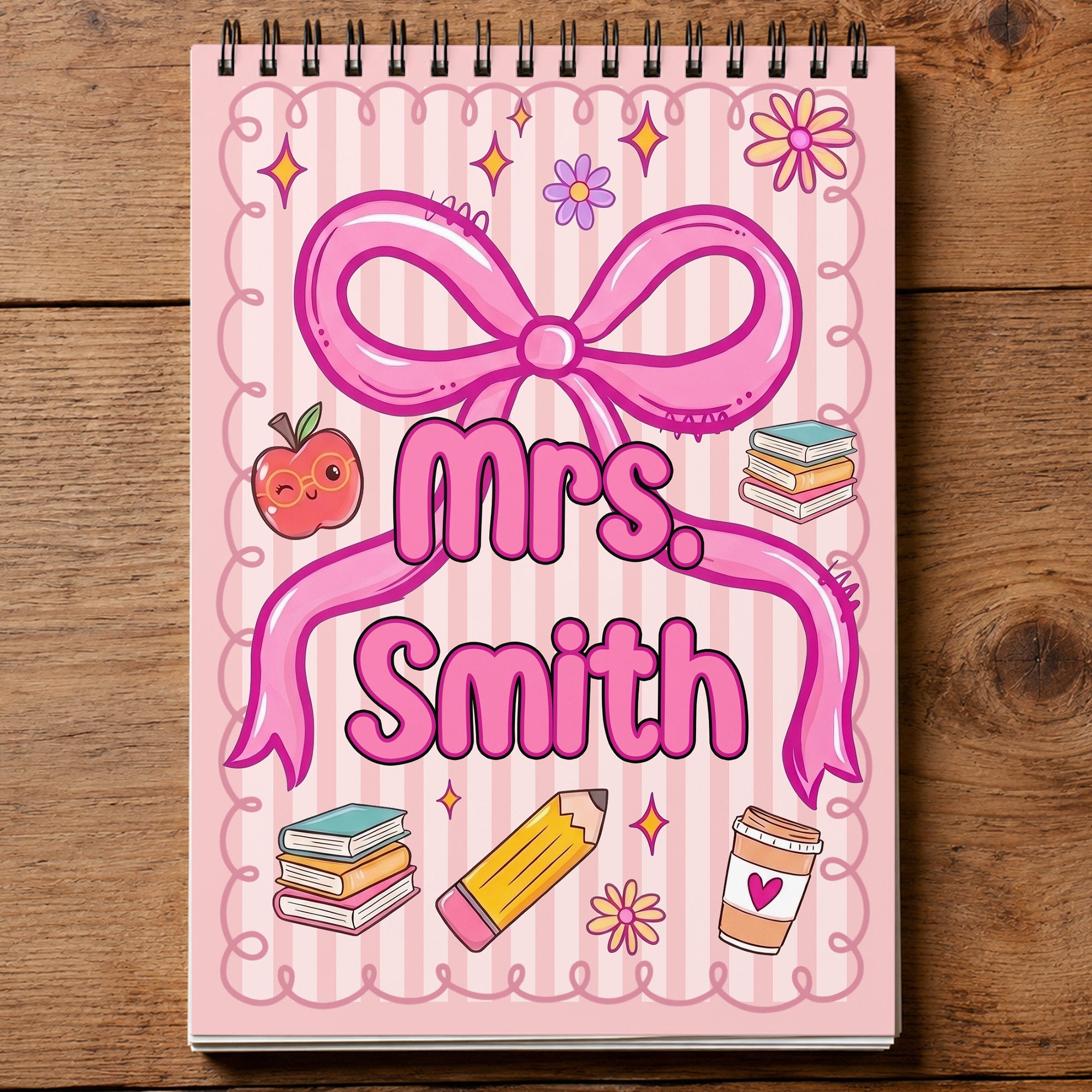 Personalized Sketch Book Custom Name Art Gift for Teacher Sketch Book GradoCreations