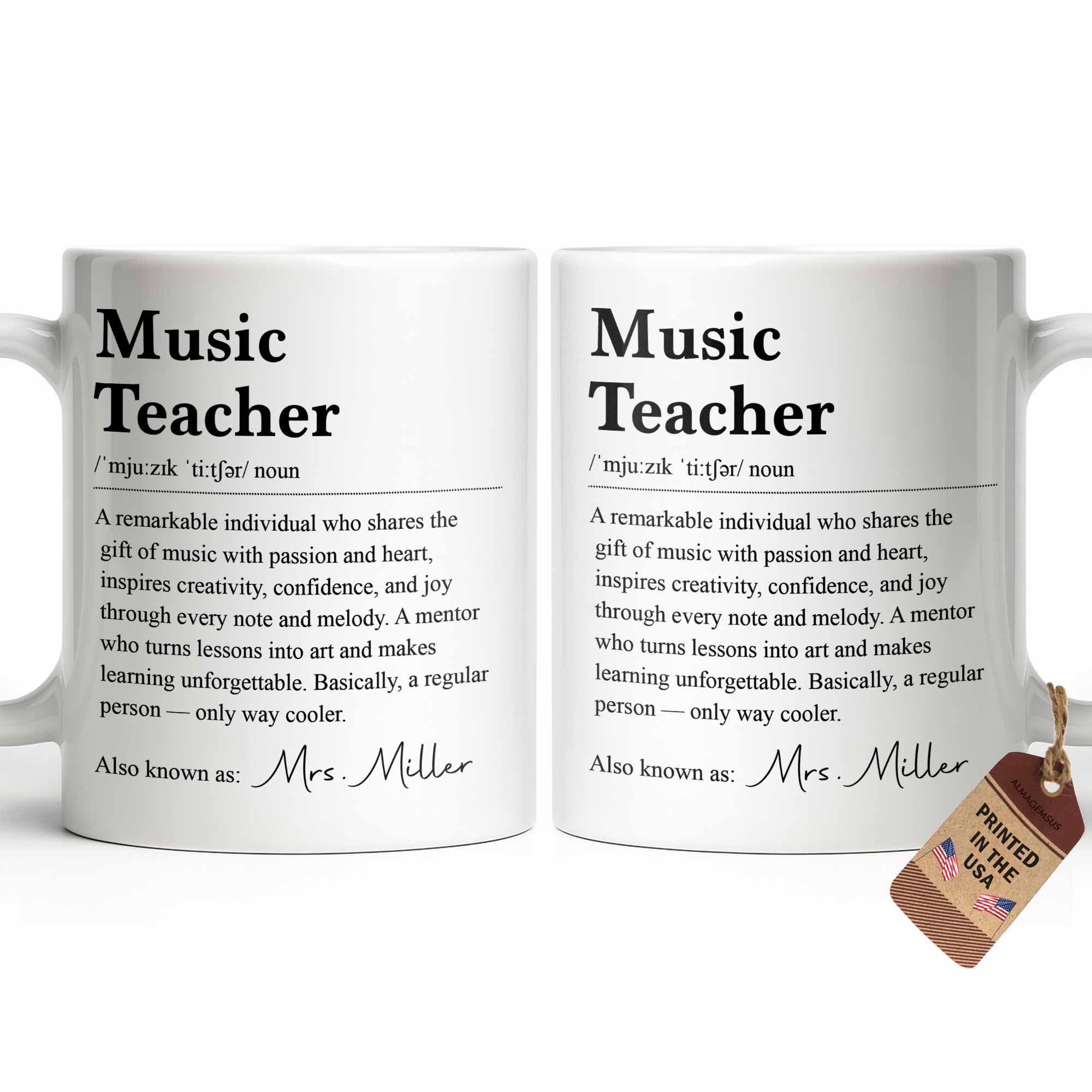 Personalized Music Teacher Definition Coffee Mug Gift Edge-to-edge Mug GradoCreations