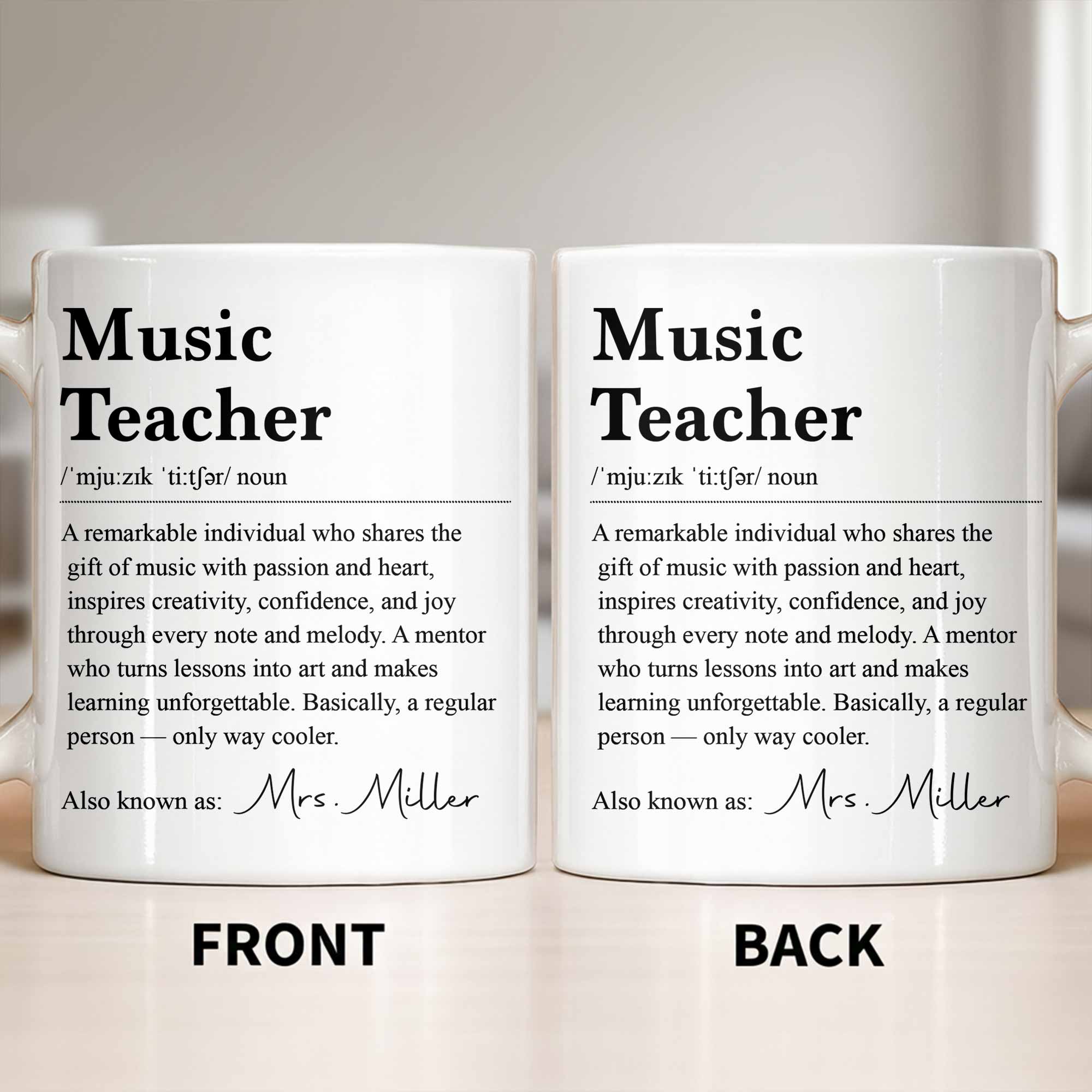 Personalized Music Teacher Definition Coffee Mug Gift Edge-to-edge Mug GradoCreations