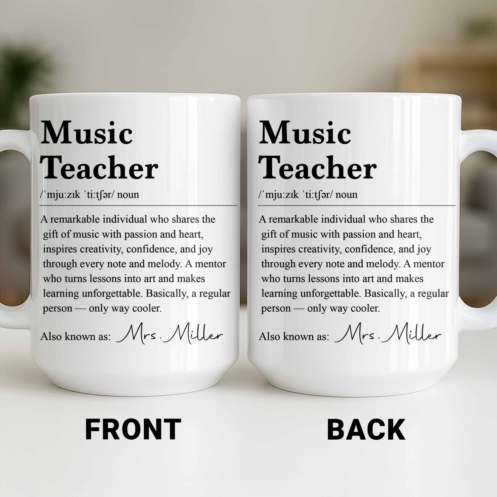 Personalized Music Teacher Definition Coffee Mug Gift Edge-to-edge Mug GradoCreations