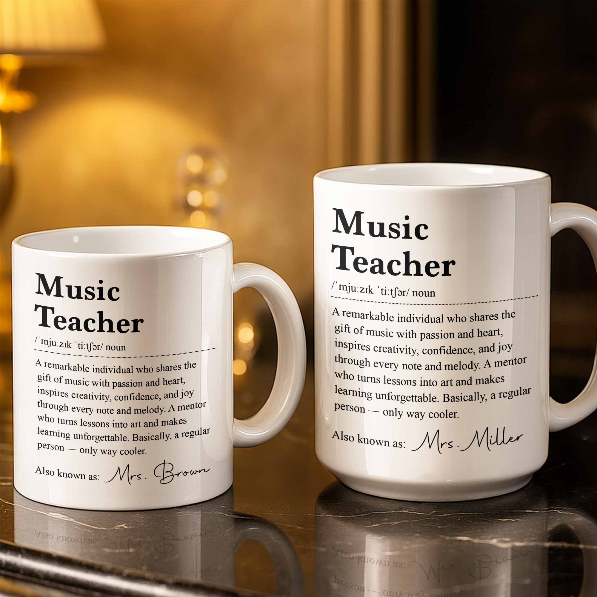 Personalized Music Teacher Definition Coffee Mug Gift Edge-to-edge Mug GradoCreations