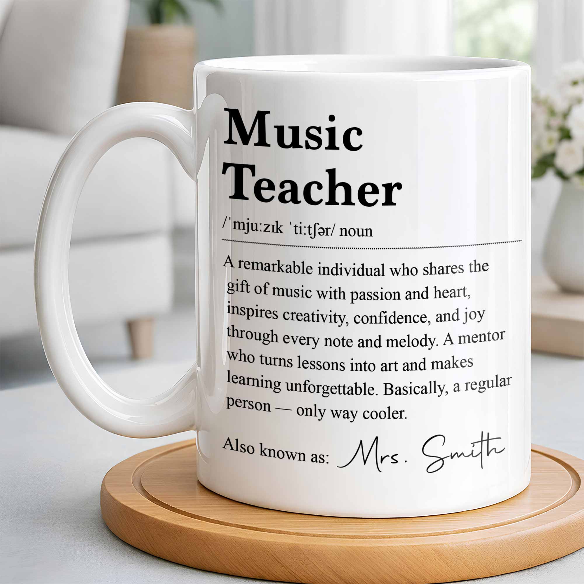Personalized Music Teacher Definition Coffee Mug Gift Edge-to-edge Mug GradoCreations