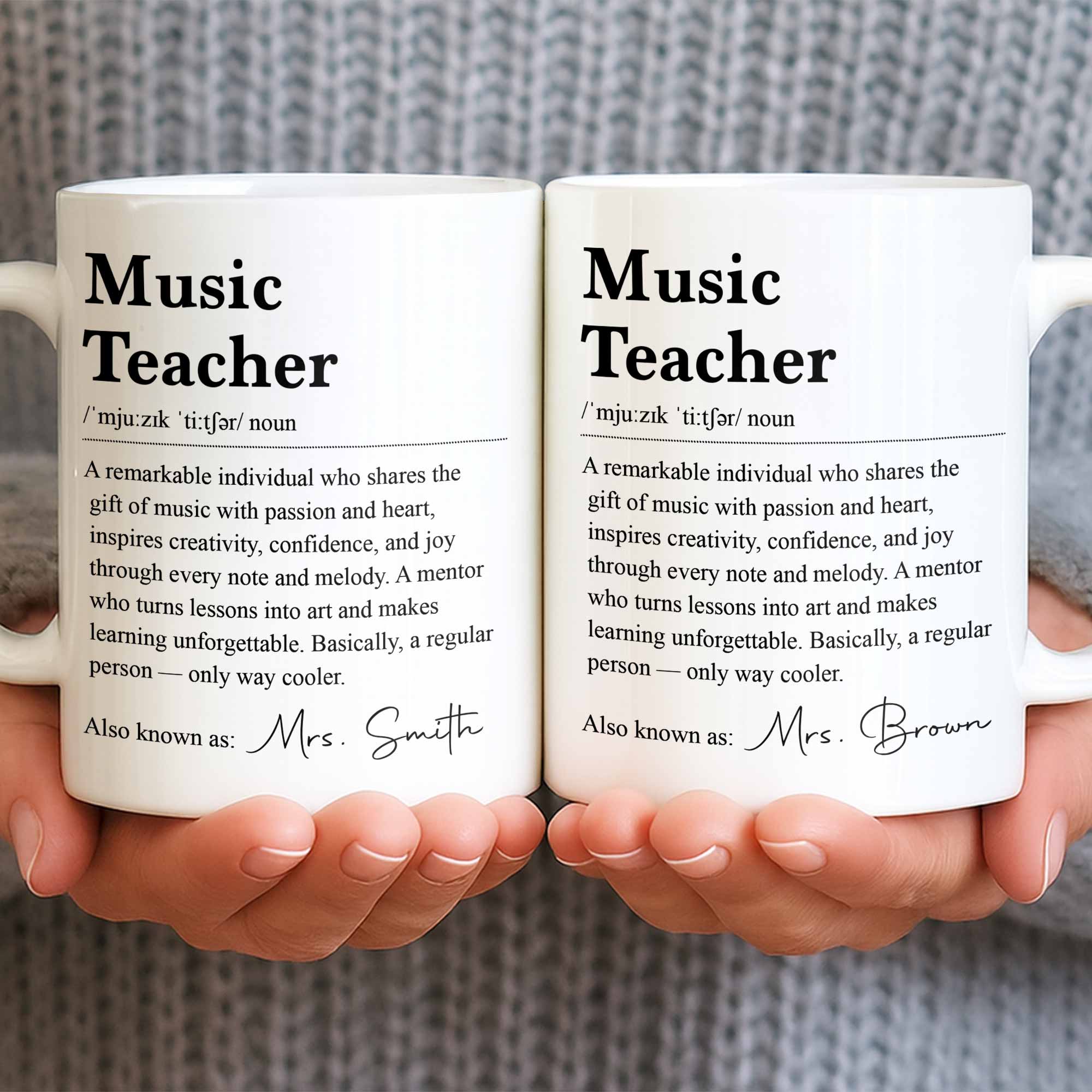Personalized Music Teacher Definition Coffee Mug Gift Edge-to-edge Mug GradoCreations
