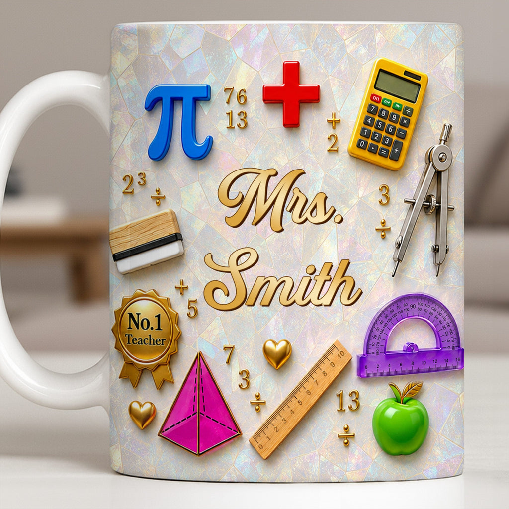 Personalized Mother of Pearl Coffee Mug Gift for Teacher Edge-to-edge Mug GradoCreations
