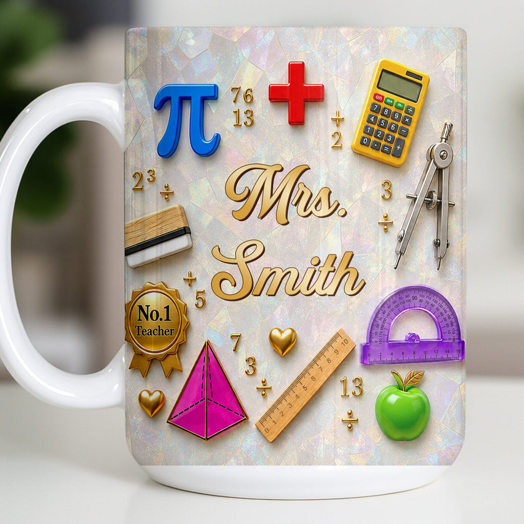 Personalized Mother of Pearl Coffee Mug Gift for Teacher Edge-to-edge Mug GradoCreations